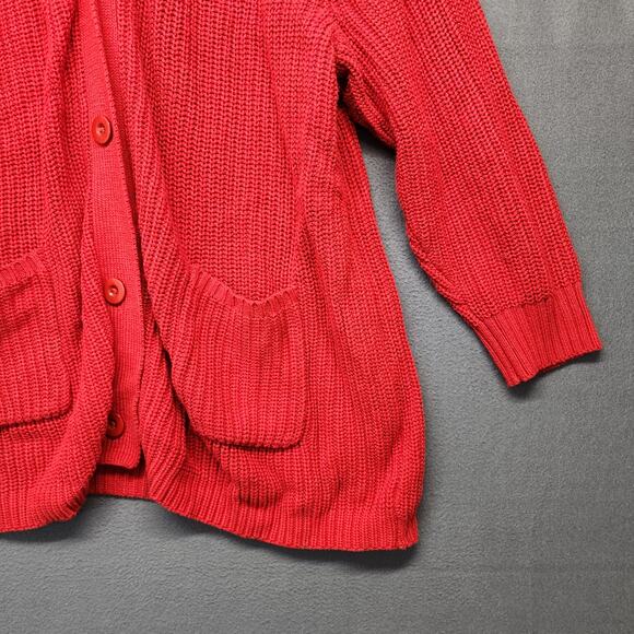 Woman Within Cardigan Sweater Womens Plus Size 3X Red V Neck Casual - Picture 11 of 13